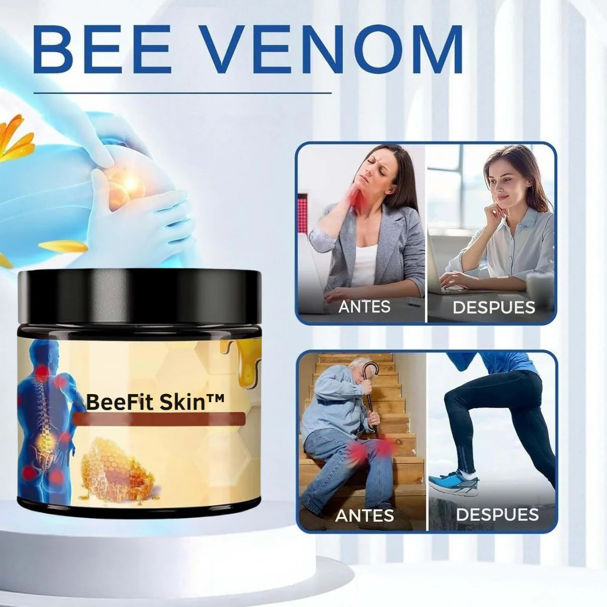 BeeFit Skin™ Crema con Veneno de Abeja Mejora tu Piel y Alivia el dolor en Articulaciones